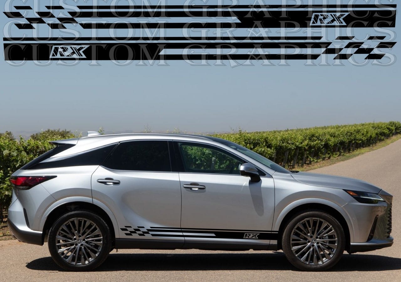 Racing Stripes Stickers Compatible With Lexus RX Best Quality Decals Style Design