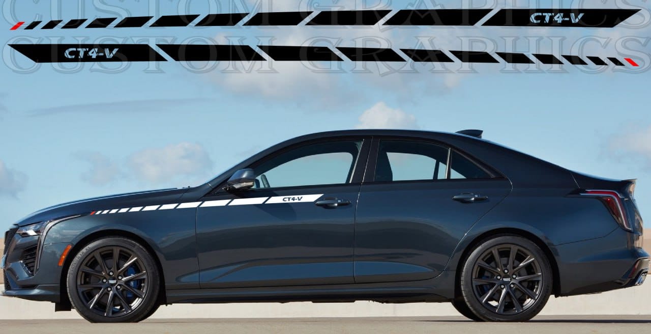 Sticker Compatible with Cadillac CT4 V 2020 Front Line Design Body Kit