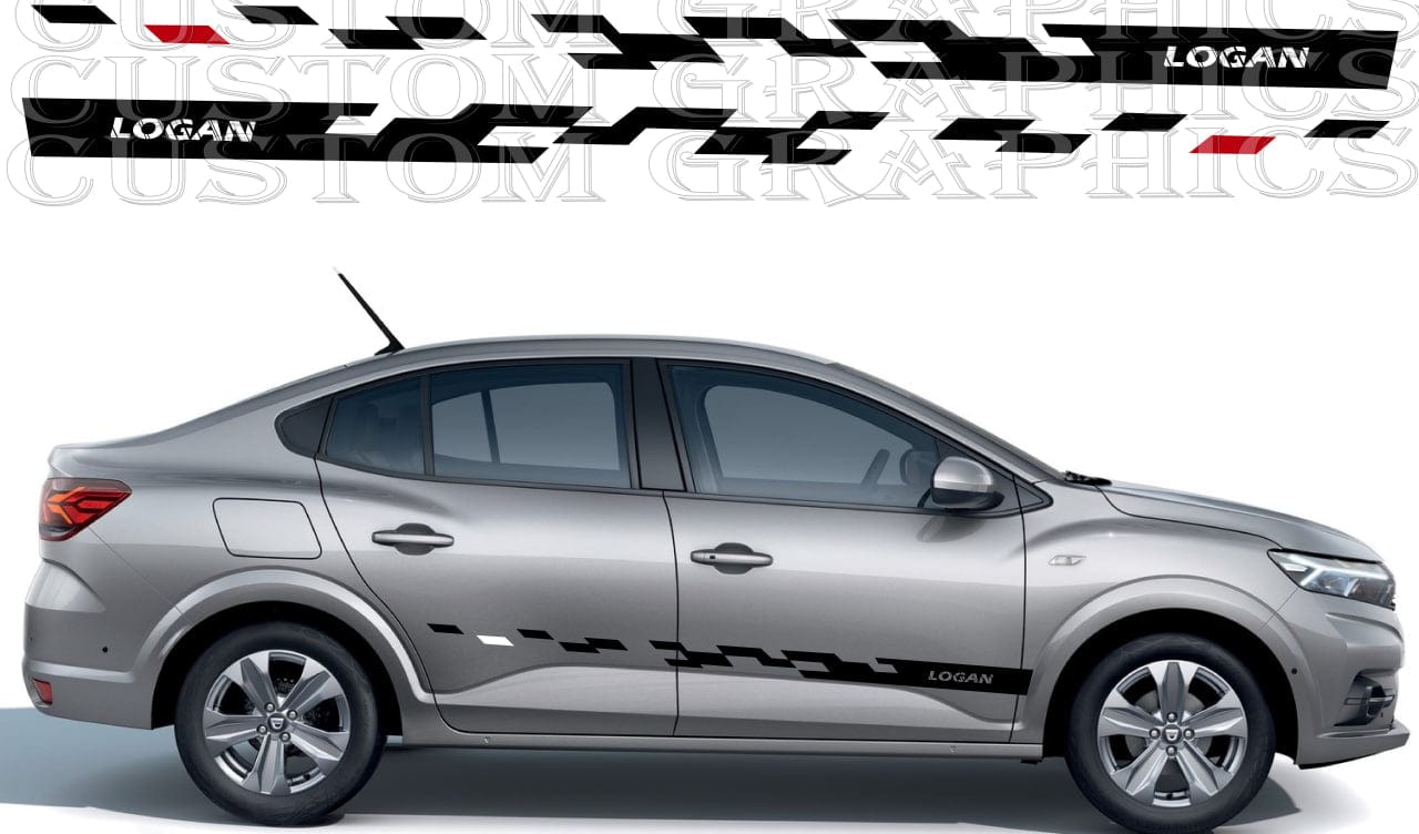 Block Line Design Stickers Compatible With Dacia Logan