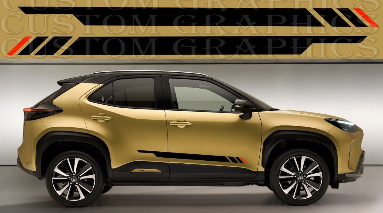 Premium Vinyl Sticker Compatible With Toyota Yaris Unique Design