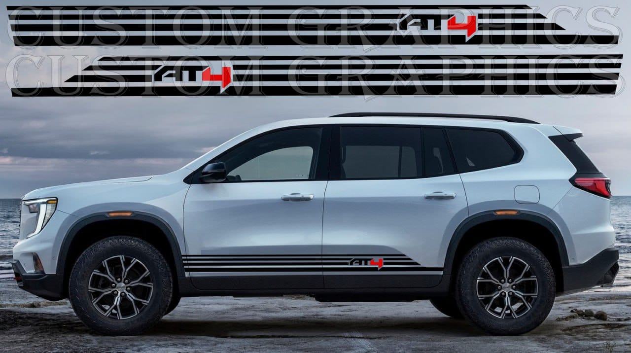 Autocollant haut de gamme compatible avec le design New Line de GMC Acadia Denali