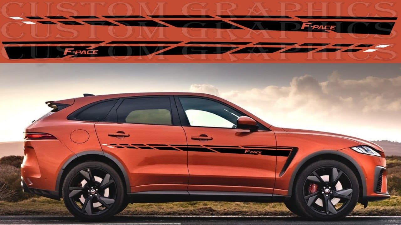 Autocollant Premium Compatible Avec Jaguar F Pace SVR Nouveau Design De Ligne Unique