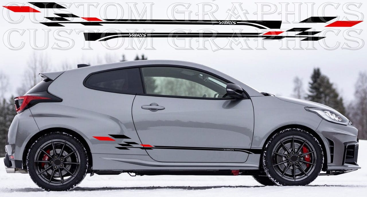 Premium Vinyl Sticker Compatible With Toyota Yaris Best New Design 2 doors