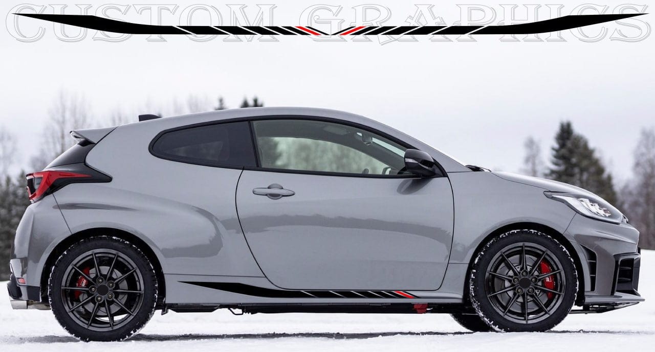 Premium quality sticker with a unique design, compatible with Toyota Yaris 2 doors