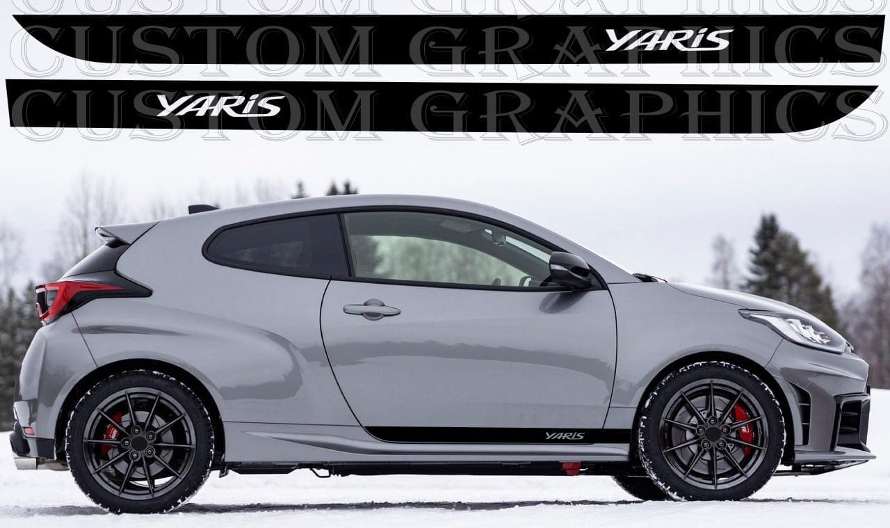 Premium quality sticker with a unique design, compatible with Yaris 2 doors. Perfect for enhancing the appearance of your vehicle with a new, stylish decal.