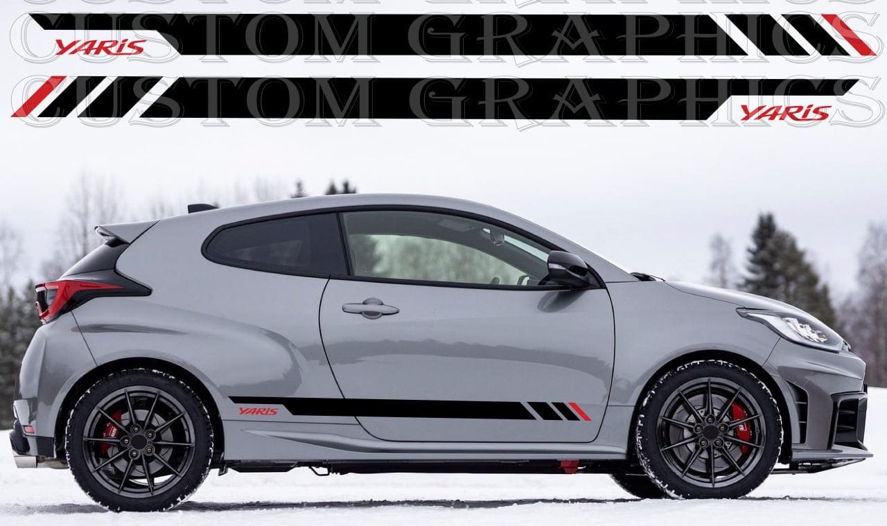 Premium quality sticker with a unique design, compatible with Yaris 2 doors. Perfect for enhancing the appearance of your vehicle with a new, stylish decal.