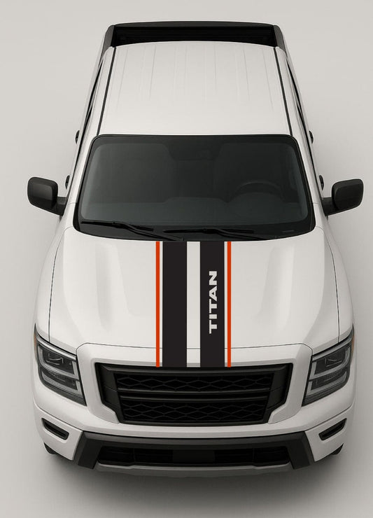 Your Text Hood Line Graphic Compatible with Nissan Titan – Classic Design