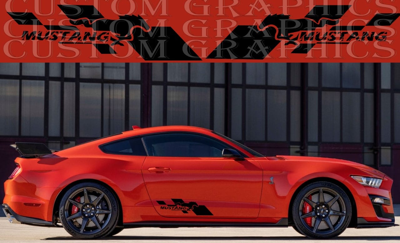 Autocollant compatible avec la conception arrière de la Ford Mustang Racing Line