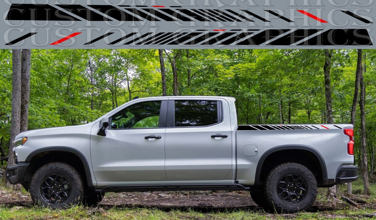 Autocollant en vinyle compatible avec Chevrolet Silverado ZR2 Bison Nouveau design unique