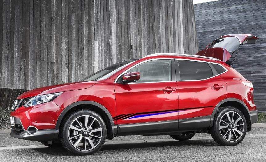 2 Color Vinyl Graphics Racing Stickers Unique Design For Nissan Qashqai