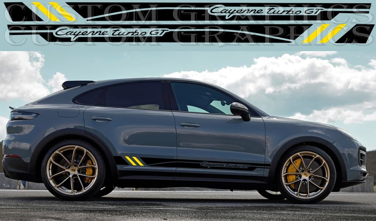 Vinyl Graphics Best Design Vinyl Sticker Compatible With Porsche Cayenne Turbo GT 2022