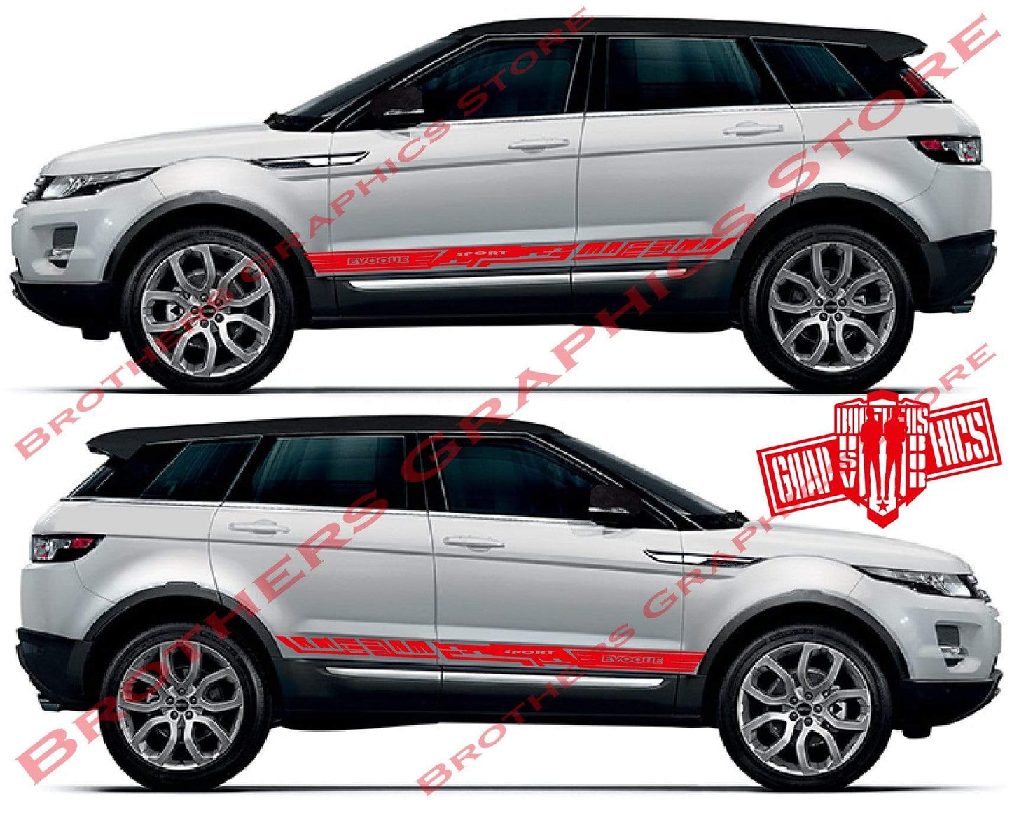 Decal Vinyl Racing Stripe Stickers For Range Rover Evoque - Brothers-Graphics