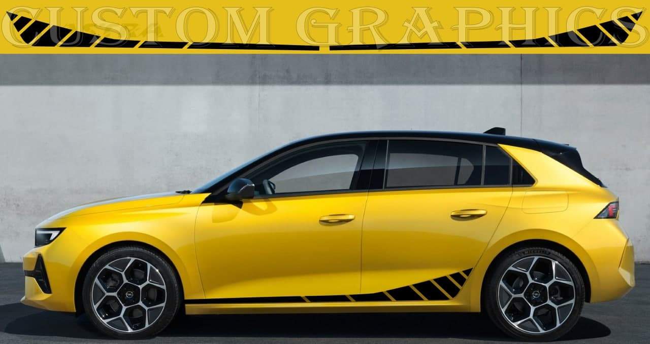 Vinyl Graphics New Logo line design Vinyl Stickers Compatible with Opel Astra