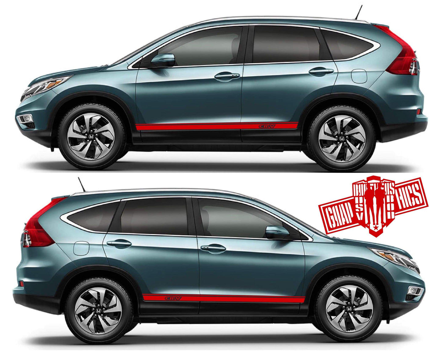 Racing Decal Sticker Side Door Stripe Stickers For Honda CR-V. - Brothers-Graphics