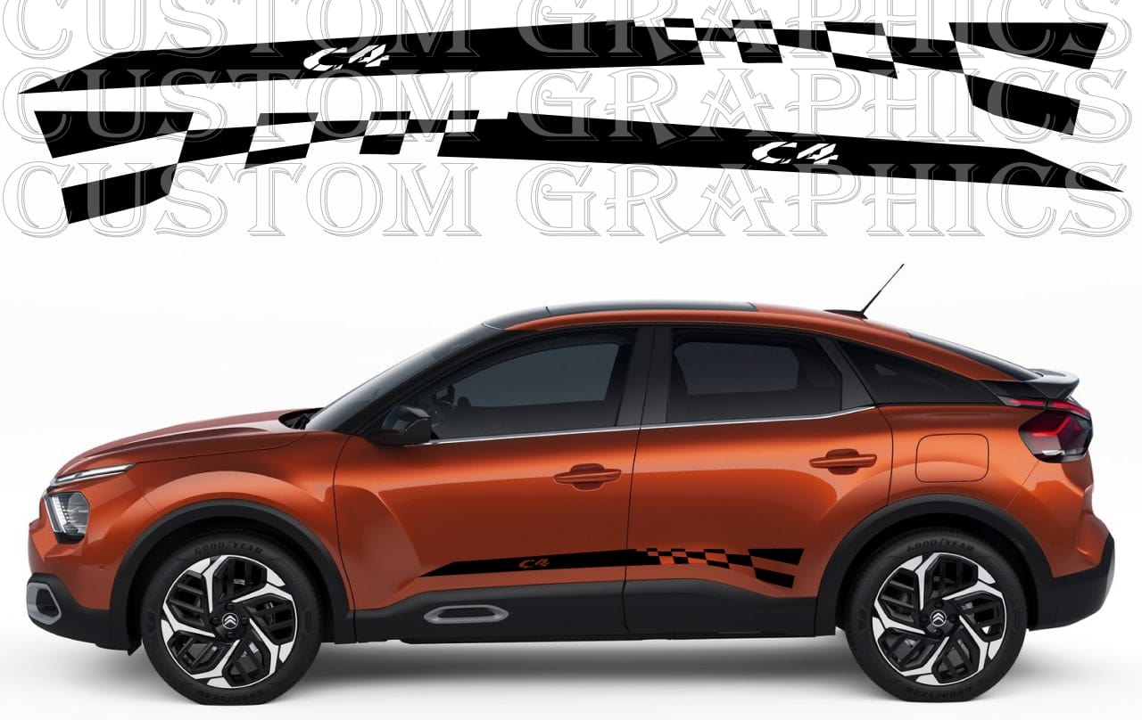 Vinyl Graphics Stickers Compatible With Citroen C4 Decals Vinyl Classico Design