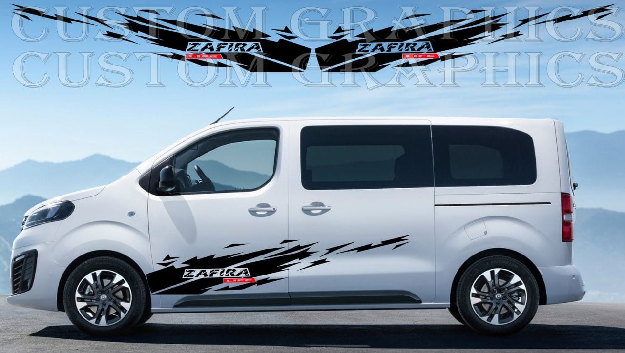 Vinyl Graphics Stickers Compatible with Opel Zafira Life Fire Graphic Unique Decals