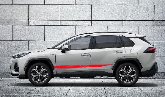 Vinyl Graphics Unique Line Graphic Sticker Vinyl Side Racing Stripes Compatible with Toyota Rav4