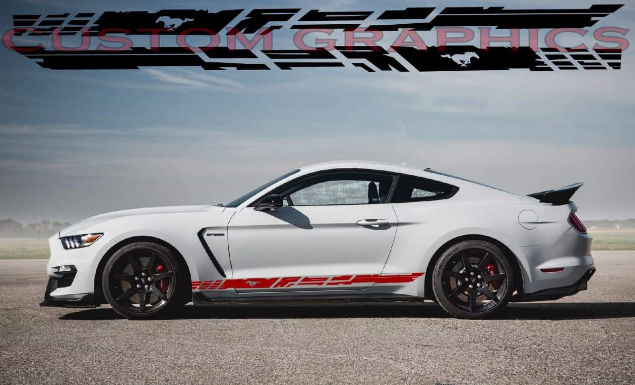 Vinyl Graphics Unique stripe Classic Design Stickers compatible with Ford Mustang | Ford mustang sticker