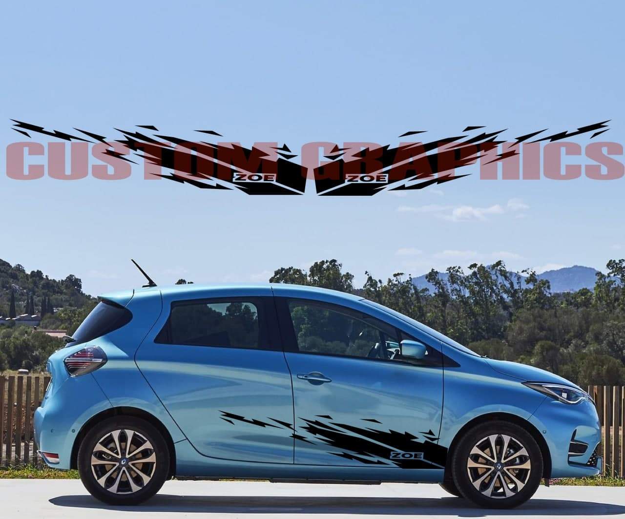 Vinyl Graphics Waves Design Stickers Decals Stripes Compatible with Renault Zoe