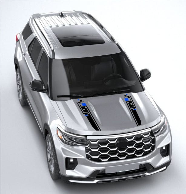 Full-body vinyl wrap graphics kit applied to Explorer SUV

