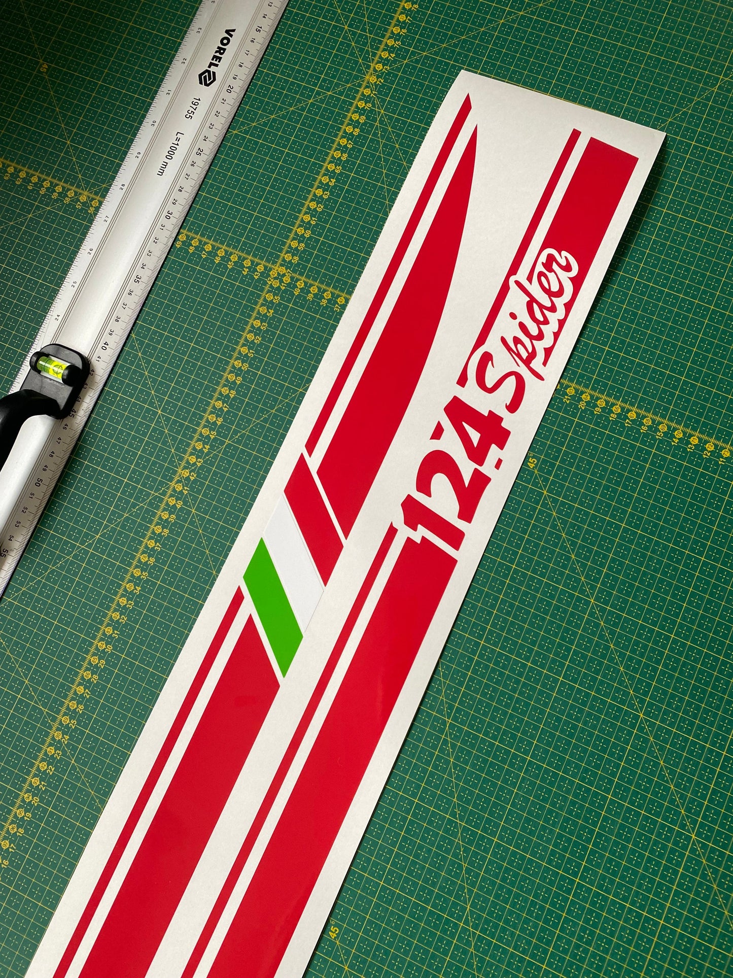 Premium Stickers Compatible with Fiat Spider 124 Italian Flag Design BFF