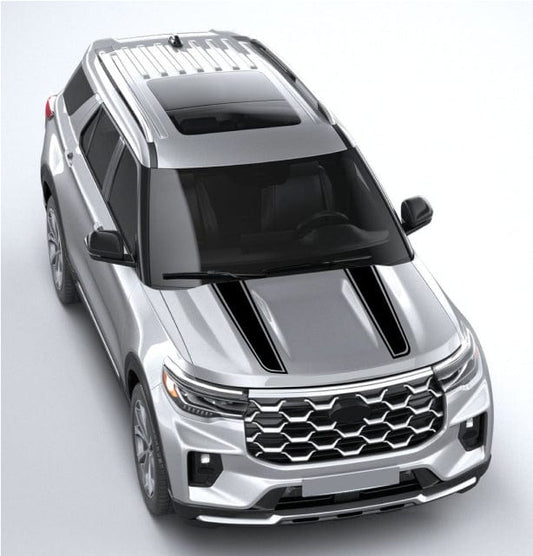 Close-up of premium vinyl sticker applied to Explorer body

