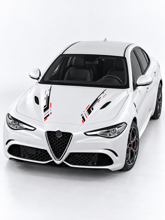 New Hood Stickers Compatible with Alfa Romeo Giulia New line Design