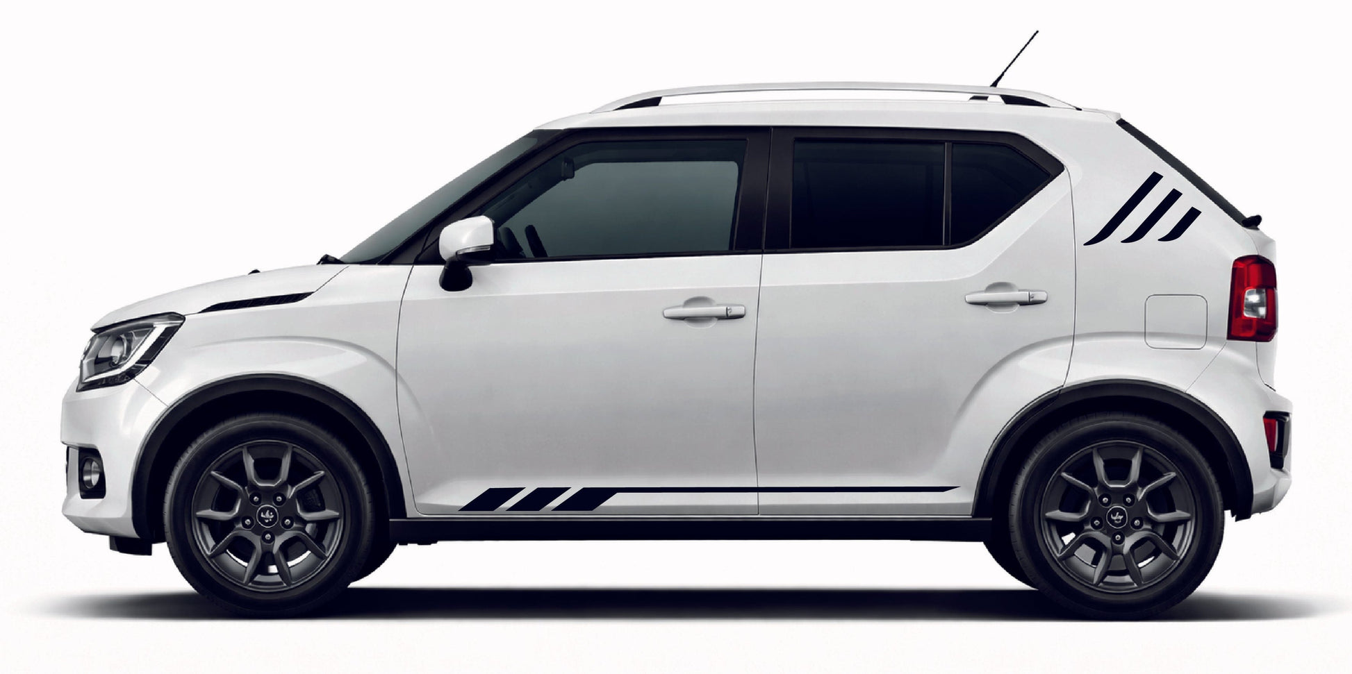 White SUV with black accents on a white background