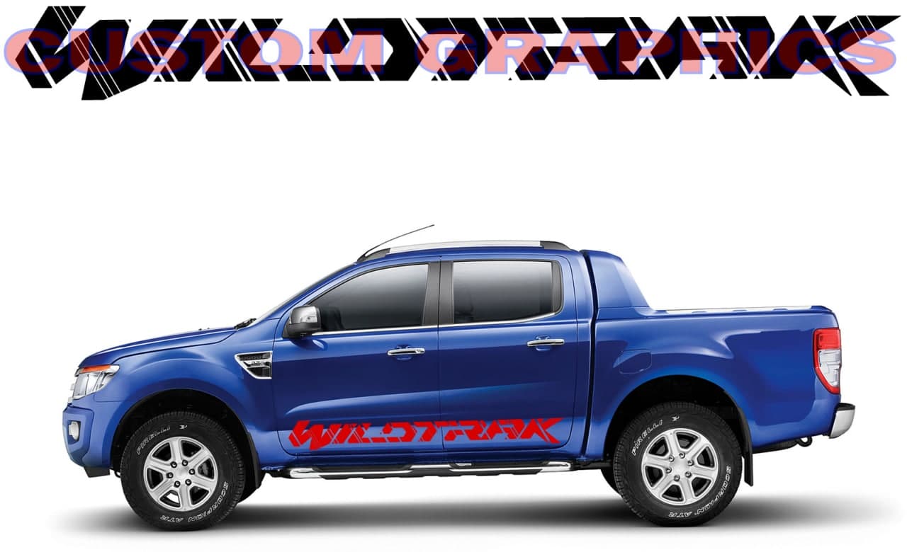 Premium Vinyl Sticker Side Door Decals Compatible With Ford Ranger Wildtrack