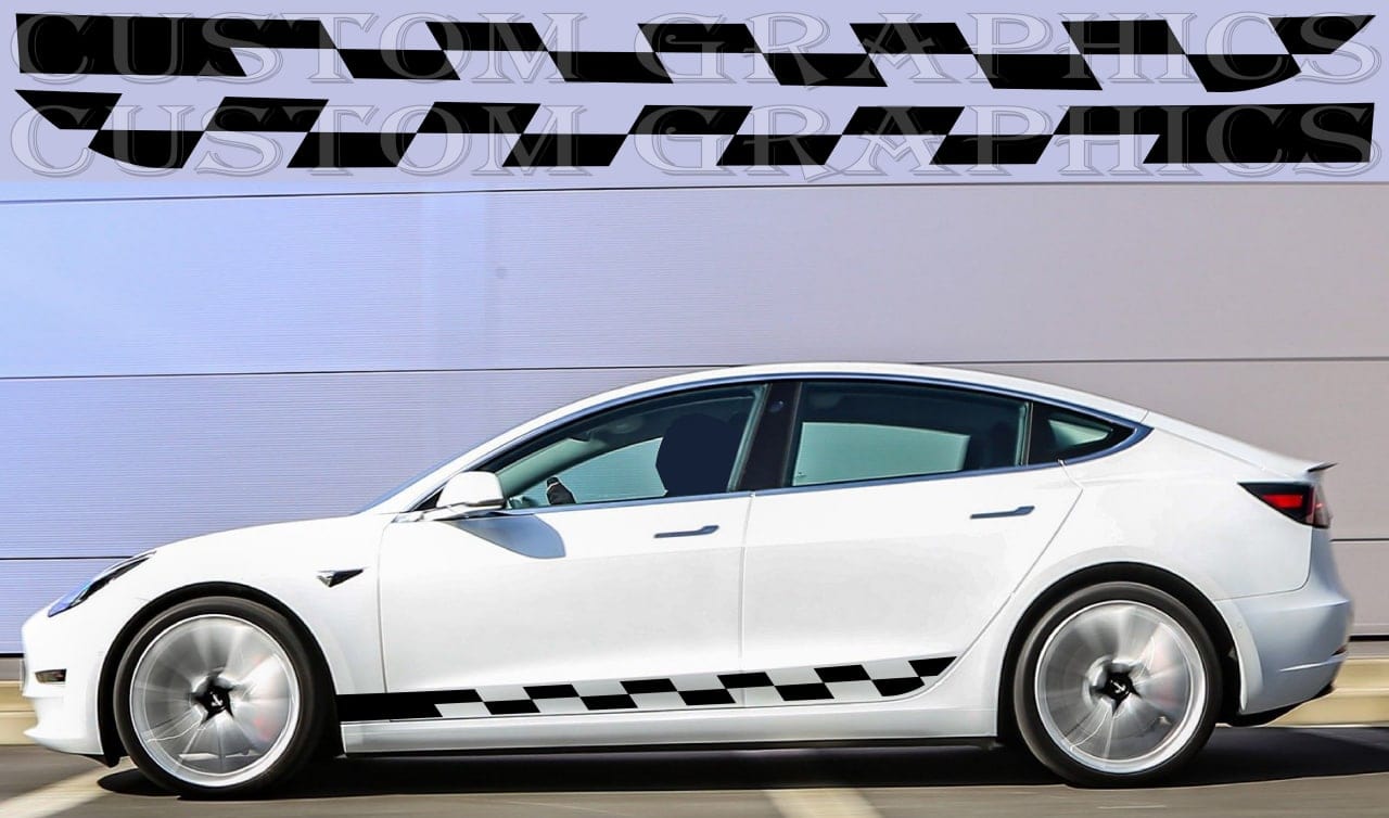 Autocollant compatible avec Tesla 3 New Design Car Lovers Block style