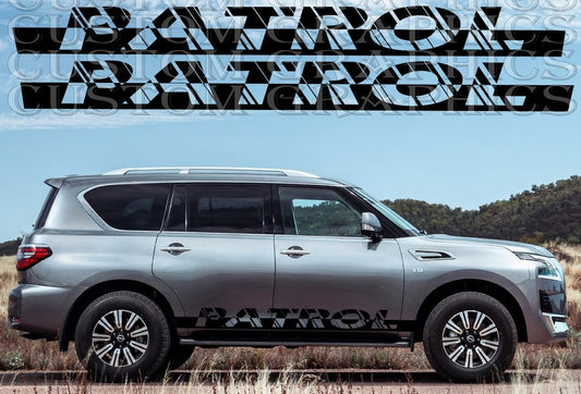 Bandes graphiques en vinyle avec nom unique compatibles avec Nissan Patrol