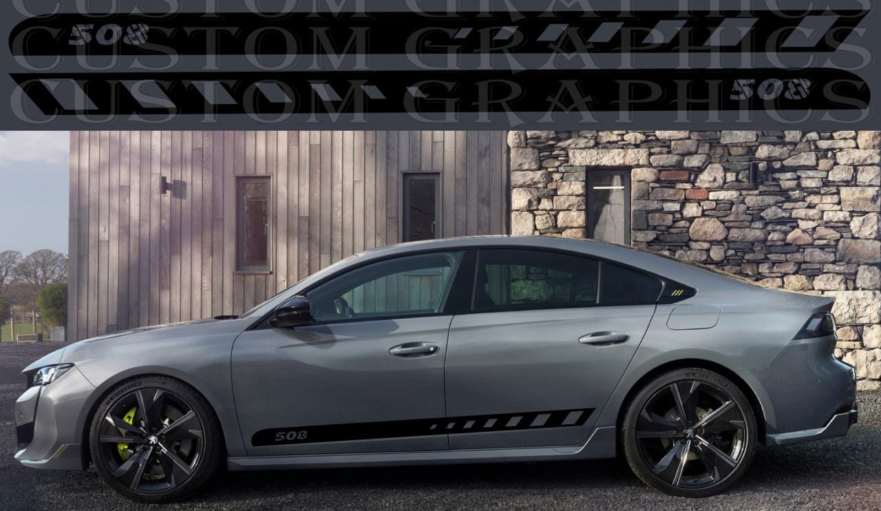 Premium Sticker Compatible With Peugeot 508 Up Line Design Tunning Stripes