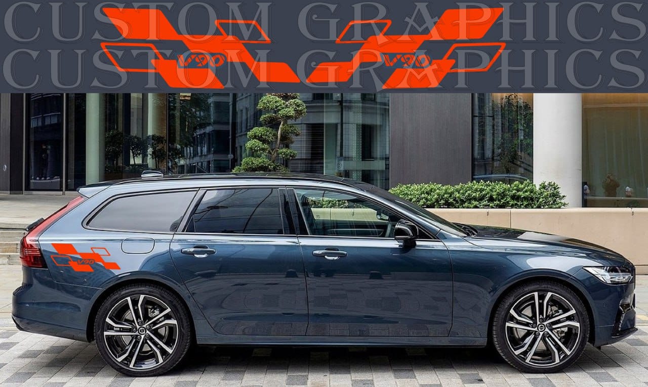 Autocollant en vinyle de qualité supérieure compatible avec les décalcomanies de réglage arrière de la figurine Volvo V90