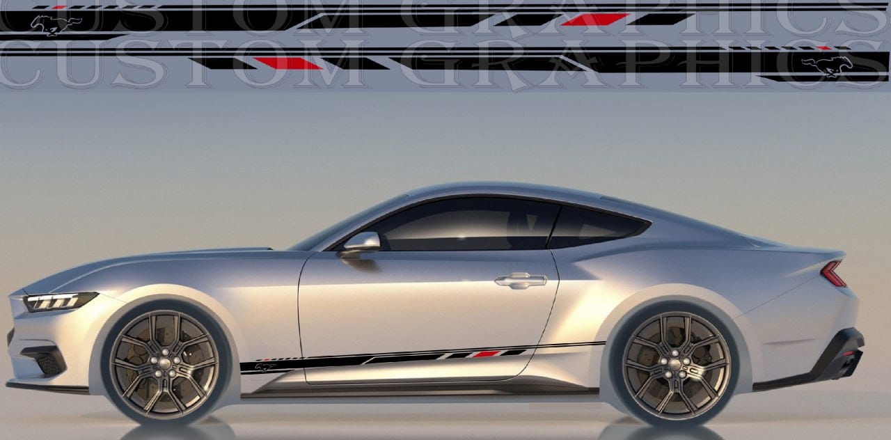 Bande autocollante en vinyle de qualité supérieure compatible avec Ford Mustang | Nouveau design