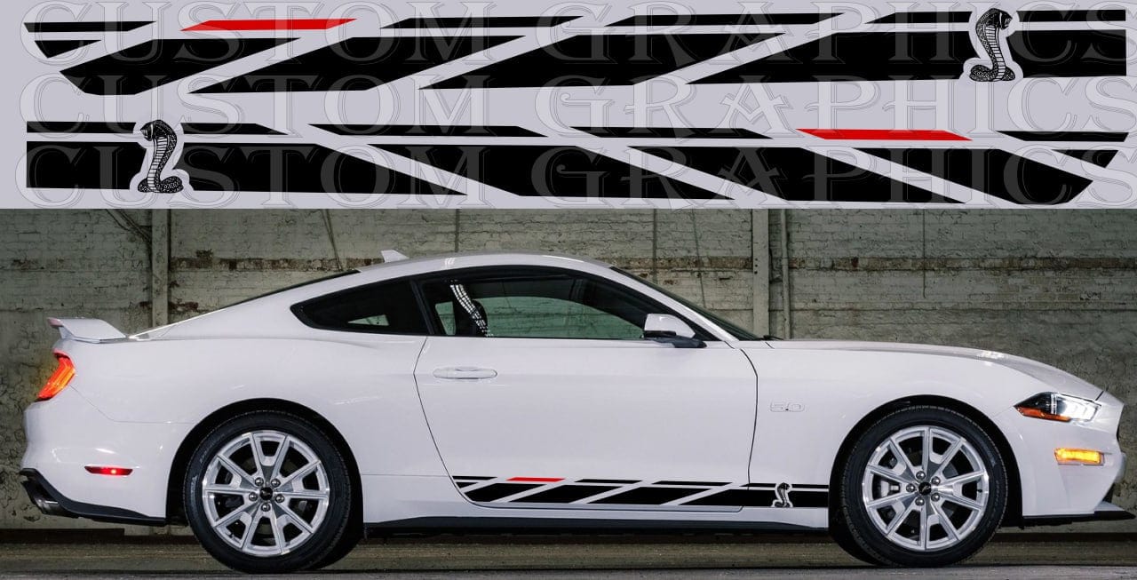 Bandes autocollantes en vinyle de qualité supérieure compatibles avec Ford Mustang | Cobra Design