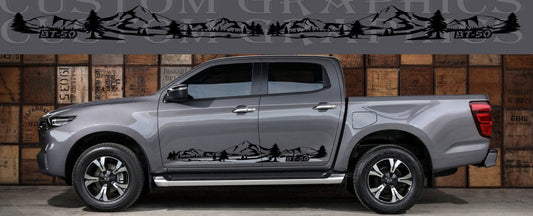 Stickers Compatible with Mazda BT-50 Vinyl Forest Mountain Design