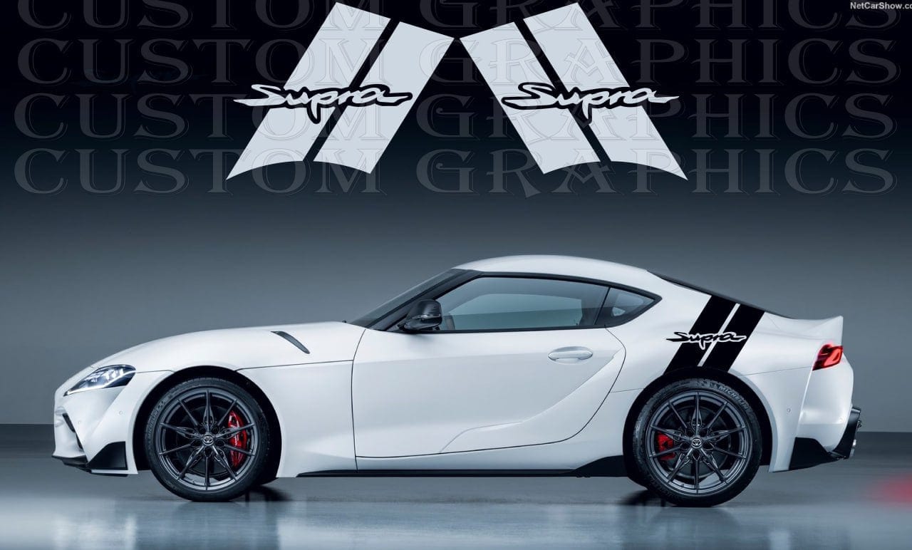 Autocollant en vinyle de qualité supérieure compatible avec le nouveau design sportif de Toyota Supra