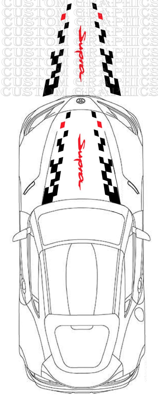 Premium Vinyl Sticker Compatible With Toyota Supra New Hood Design