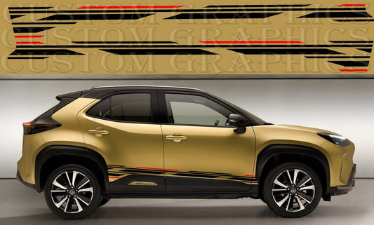 Premium Vinyl Sticker Compatible With Toyota Yaris Unique Line Design