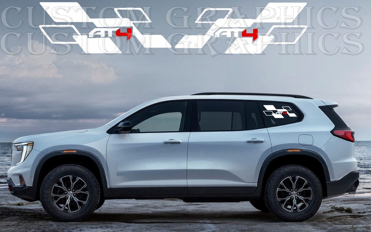 Premium Sticker Compatible With GMC Acadia Denali Sport Rear Design AT4