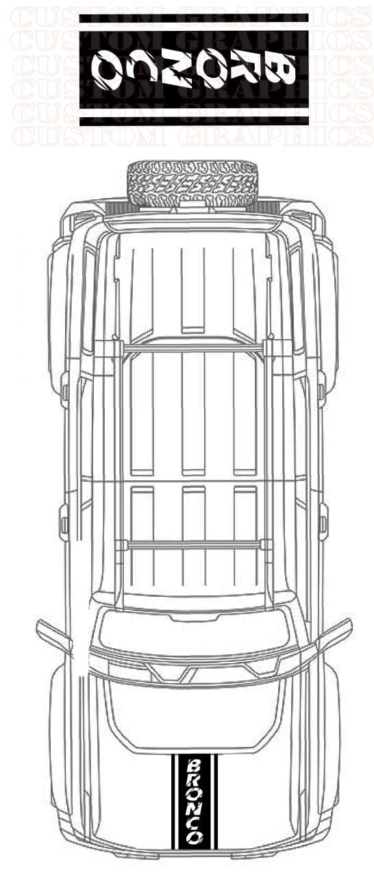 Hood Premium Vinyl Compatible With Ford Bronco 5 doors 2020-2024 Style Design