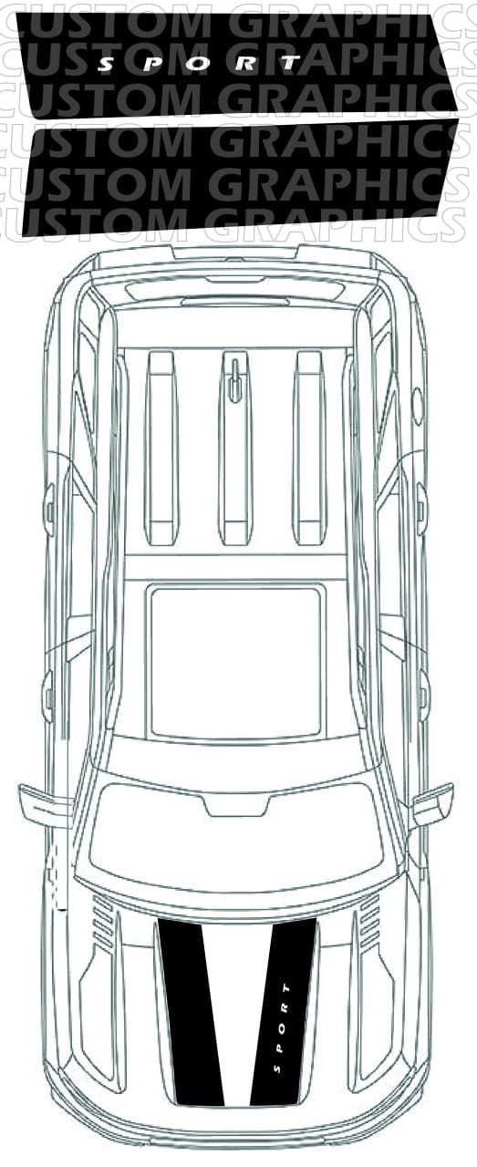 Hood Premium Vinyl Compatible With Ford Bronco Sport Classico Design