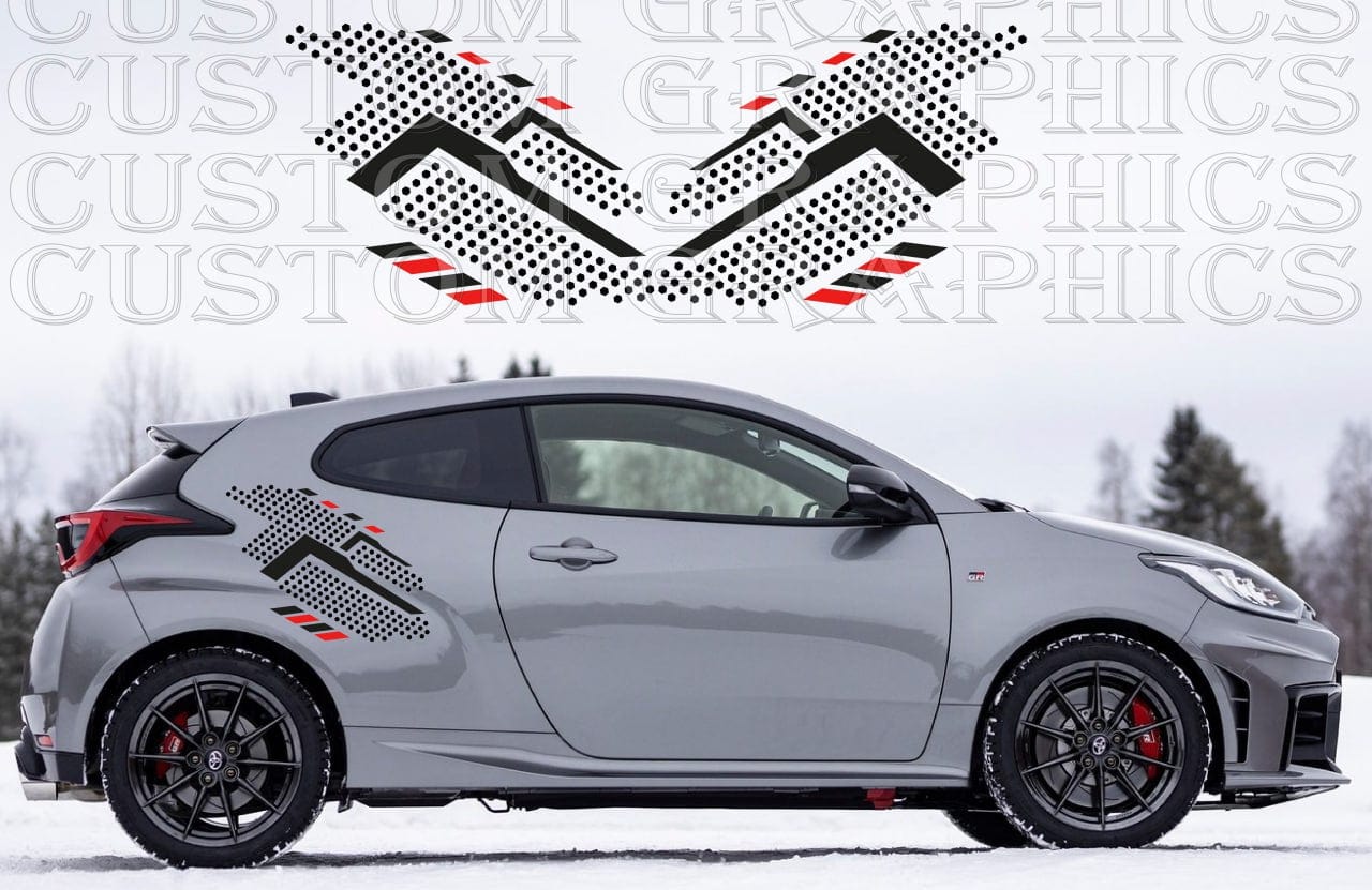 Premium Vinyl Sticker Compatible With Toyota Yaris Unique Style Design 2 doors