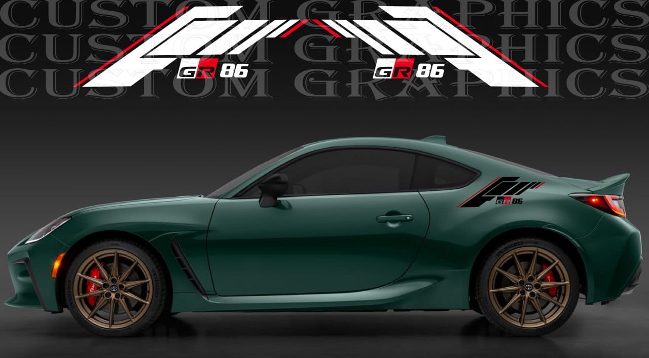 Premium Vinyl Sticker Compatible With Toyota GR 86 Sport Rear Design