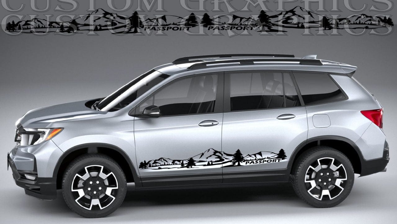 Premium Stickers Compatible With Honda Passport  Mountain Design