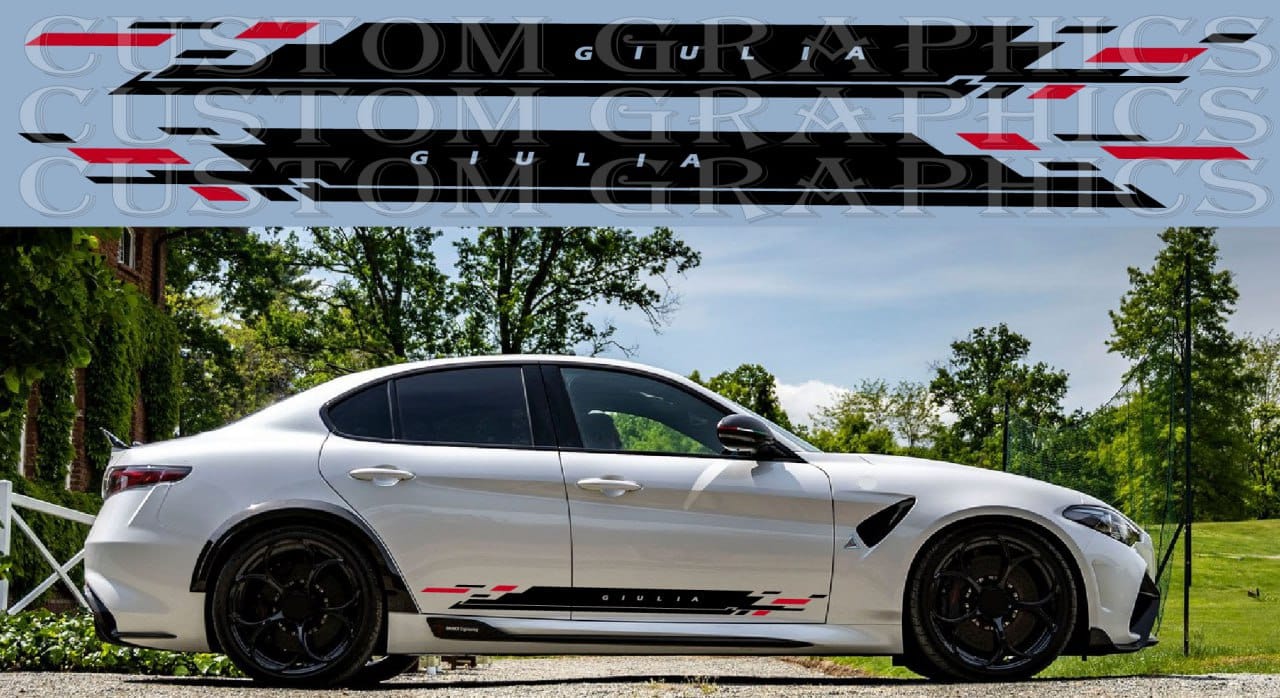 Premium Stickers Compatible with Alfa Romeo Giulia car body Decals