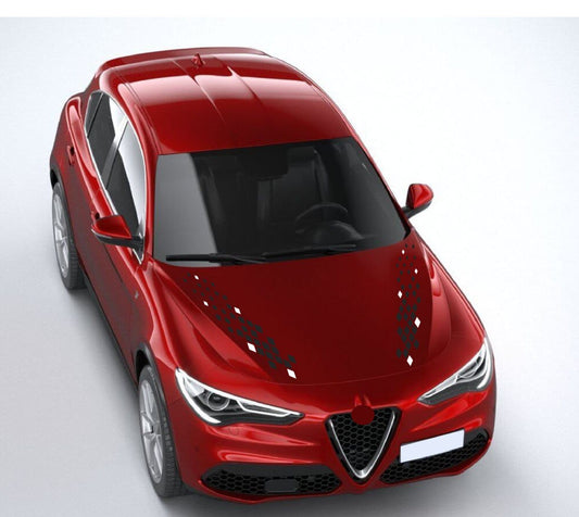 Alfa Romeo Stelvio Vinyl Hood Stickers Figure Design for Sporty Look