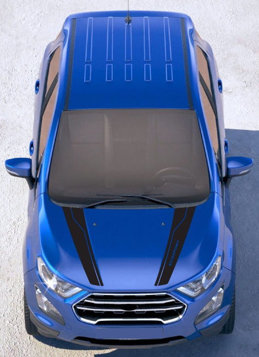 Close-up of custom vinyl sticker on EcoSport rear door

