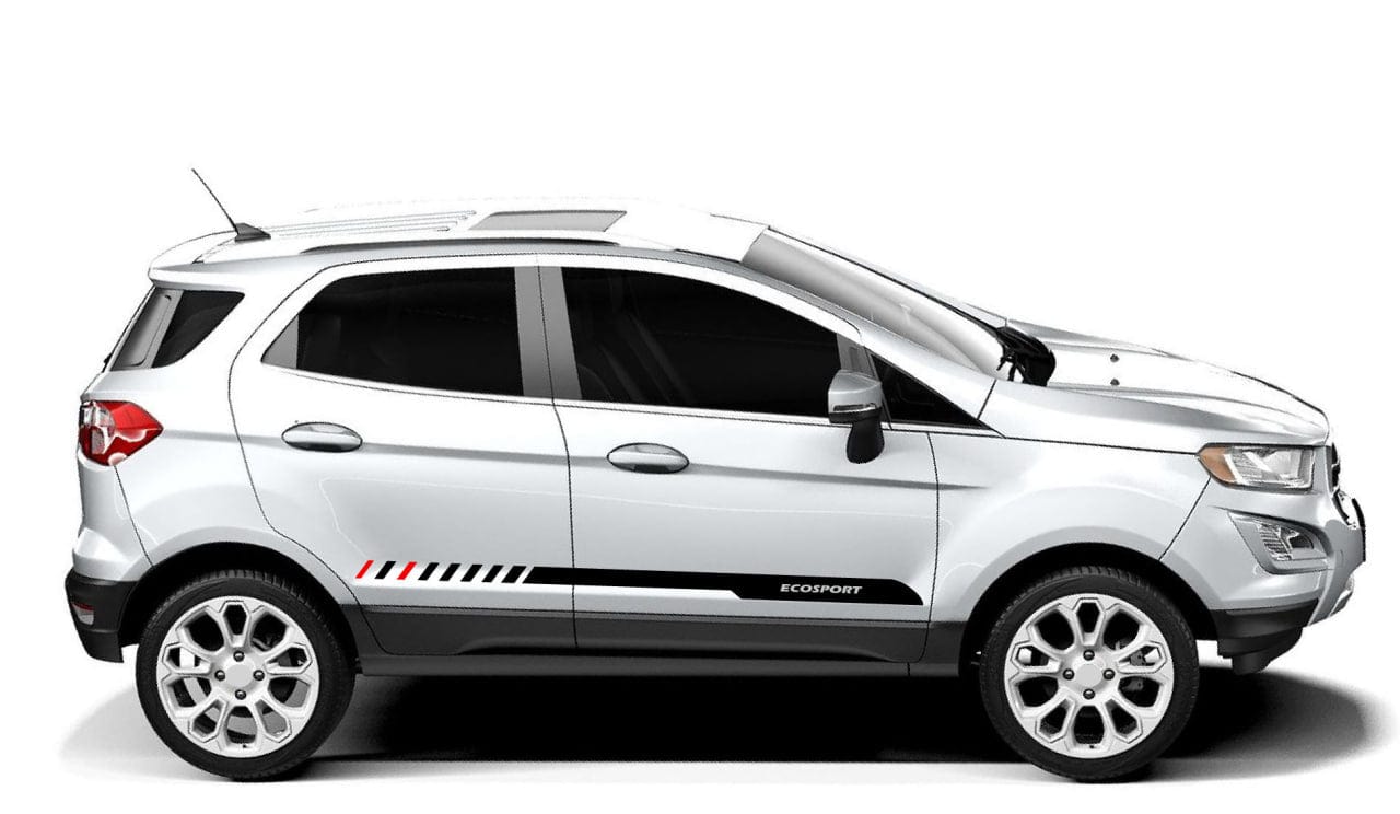 Compact SUV Ford EcoSport with bold hood vinyl graphic