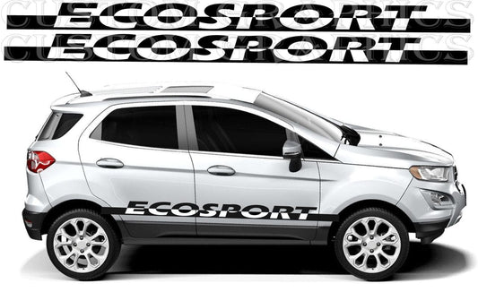 Name trail silhouette decal on side of Ford EcoSport

